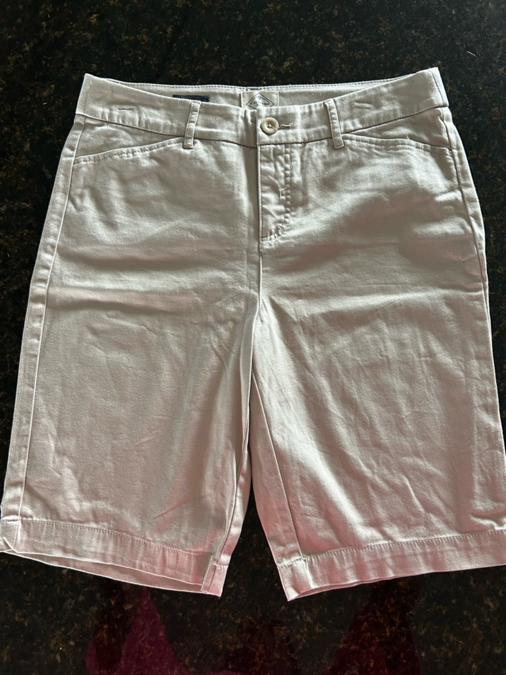 St. John's Bay Women's Light Cream Bermuda Shorts